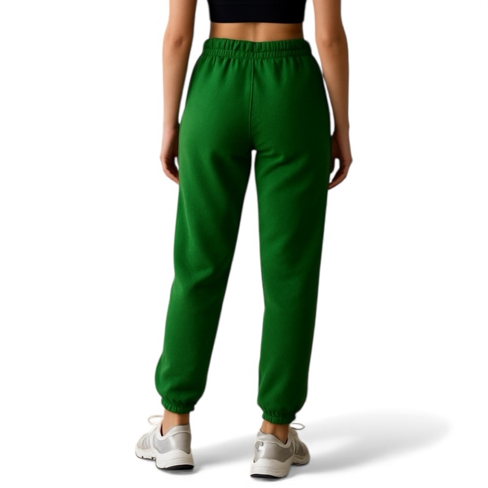 Aritzia TNA Cozy Fleece Boyfriend Sweatpants Green Loungewear Joggers S Winter - Picture 5 of 11